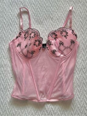 Y2K Pink Lace Corset Top